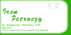 iren petroczy business card